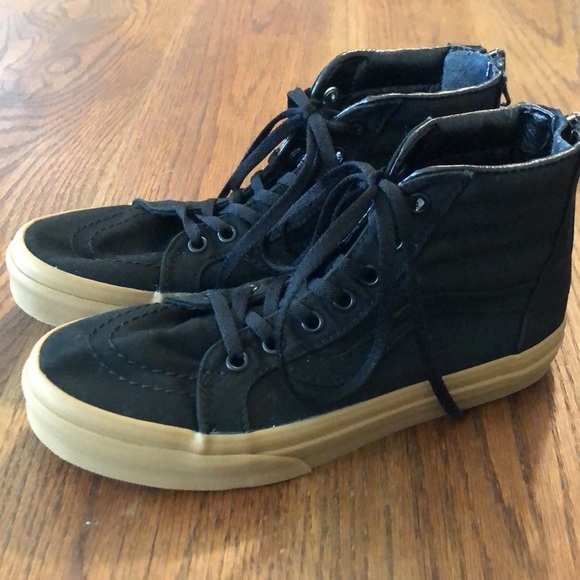 Unisex Vans Skate board shoe Hi Top Sneakers Black/Gum- Size  2.5 - Picture 6 of 9